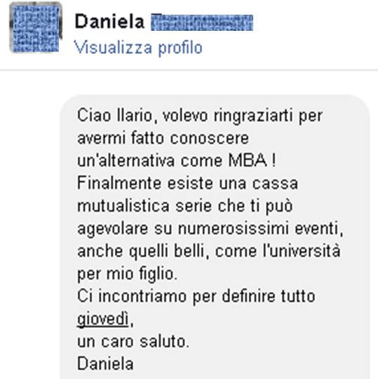 Testimonianze Daniela